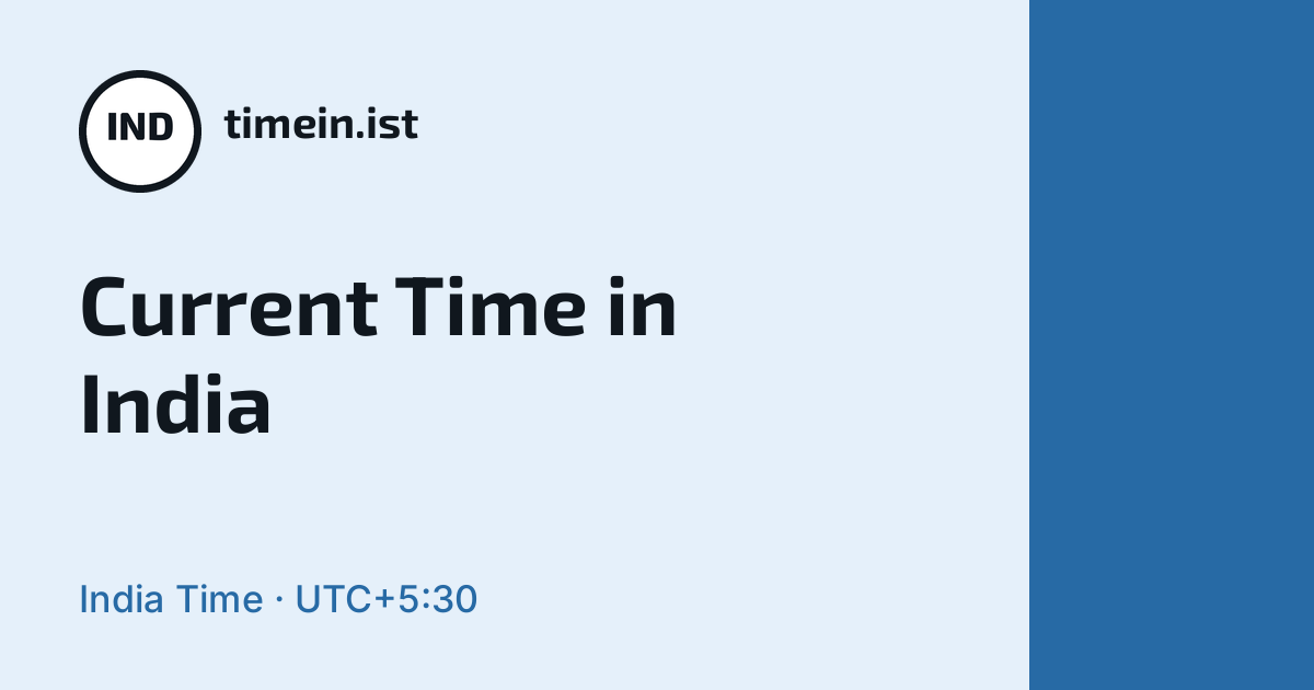 Time in India Now | TimeIn.IST